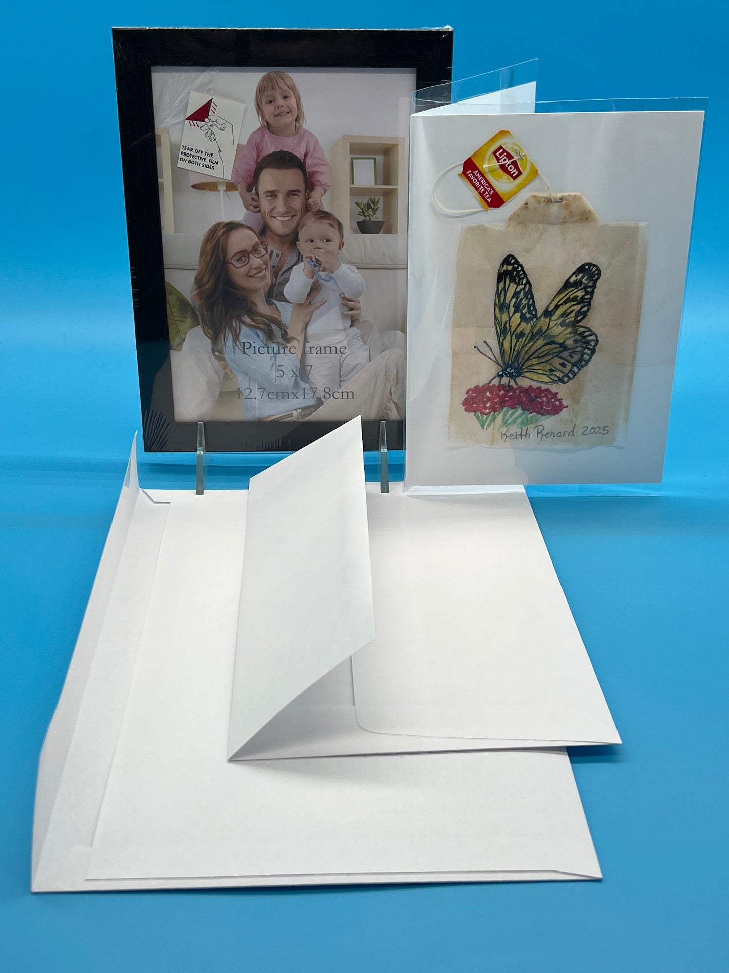 Teabag greeting card Butterfly