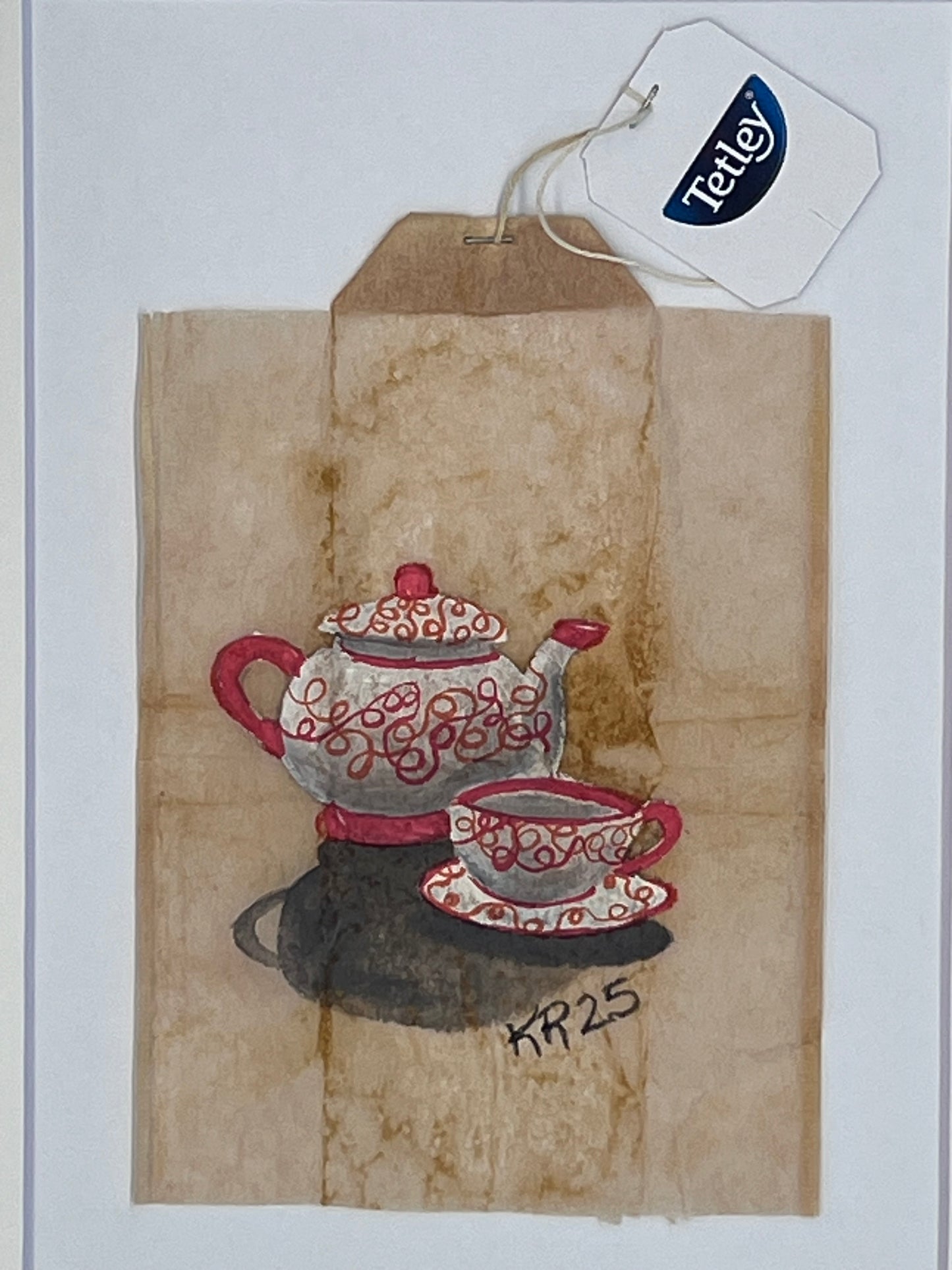 Teapot and Teacup Peach design