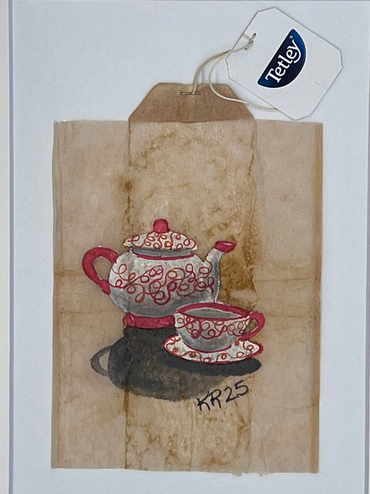 Teapot and Teacup Peach design