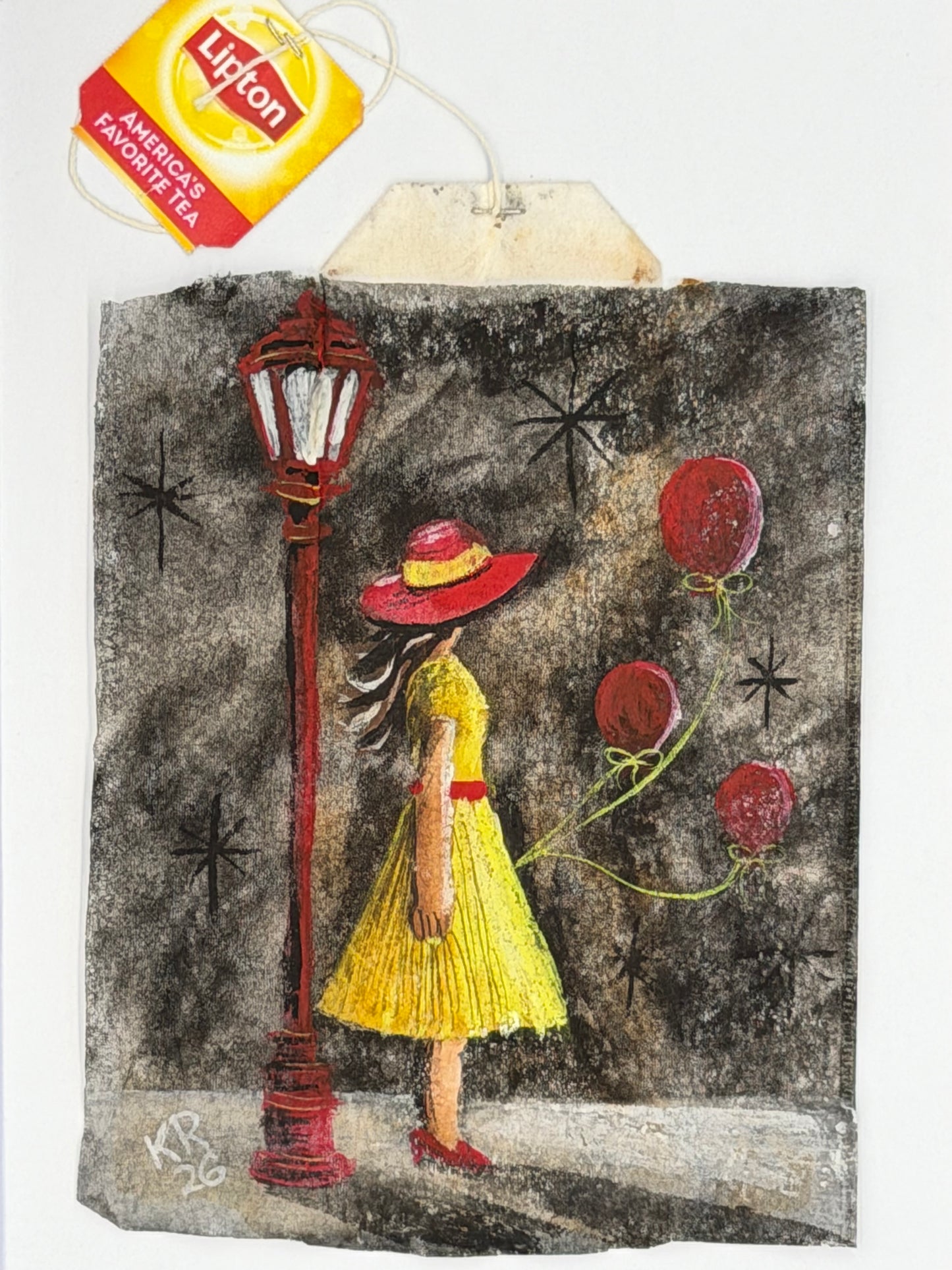 Painterly Woman in Yellow dress