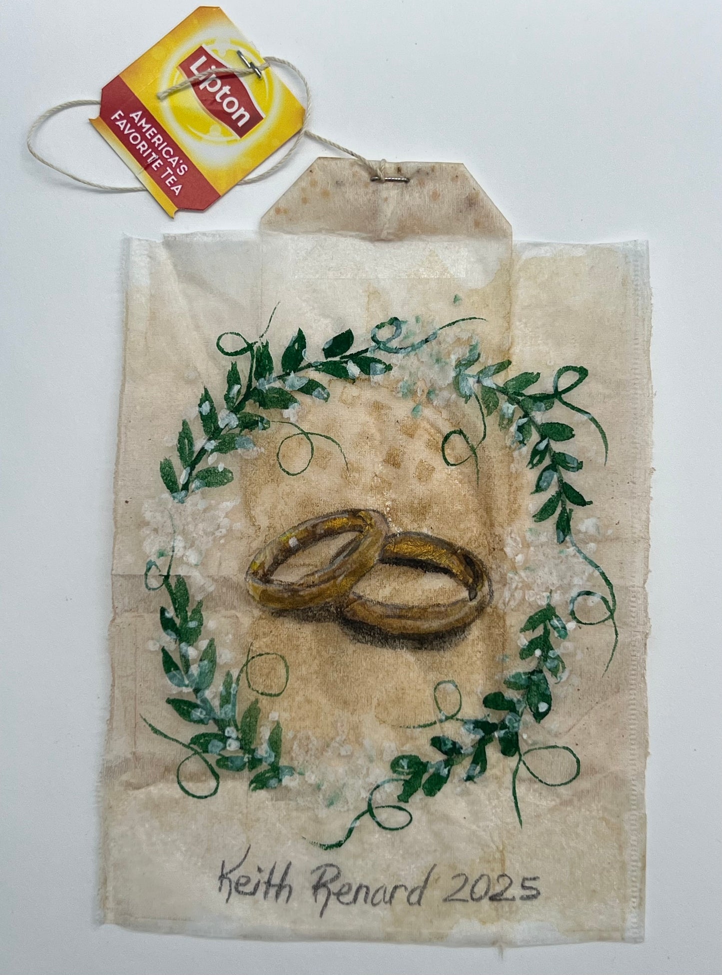 Teabag greeting card Wedding rings