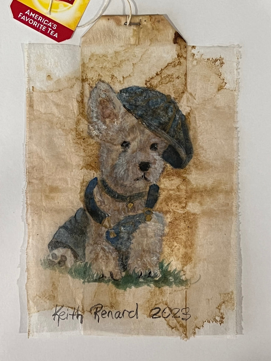 Denim fashion Dog Artwork by Keith Renard