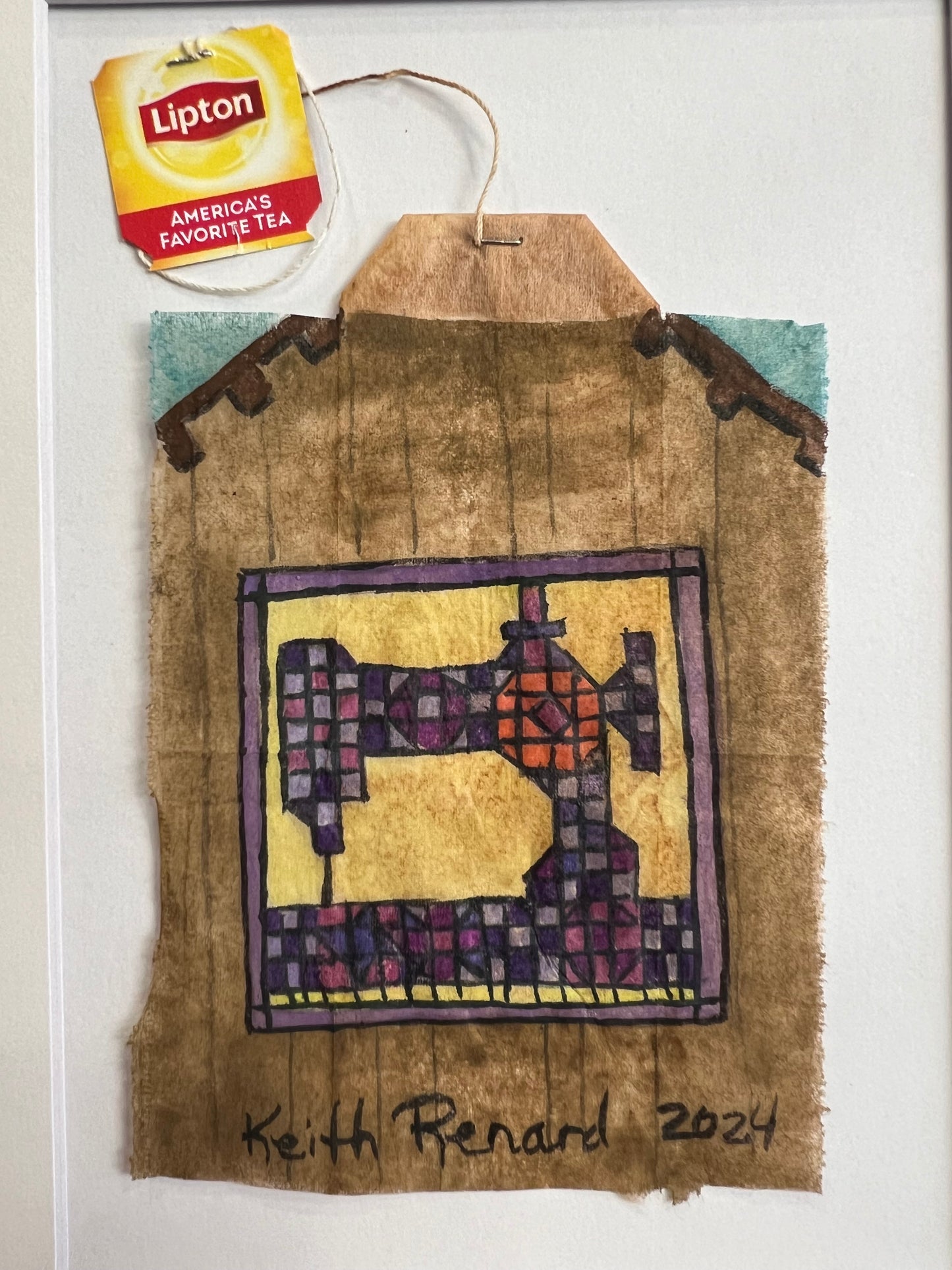 Barn Quilt sewing machine purple