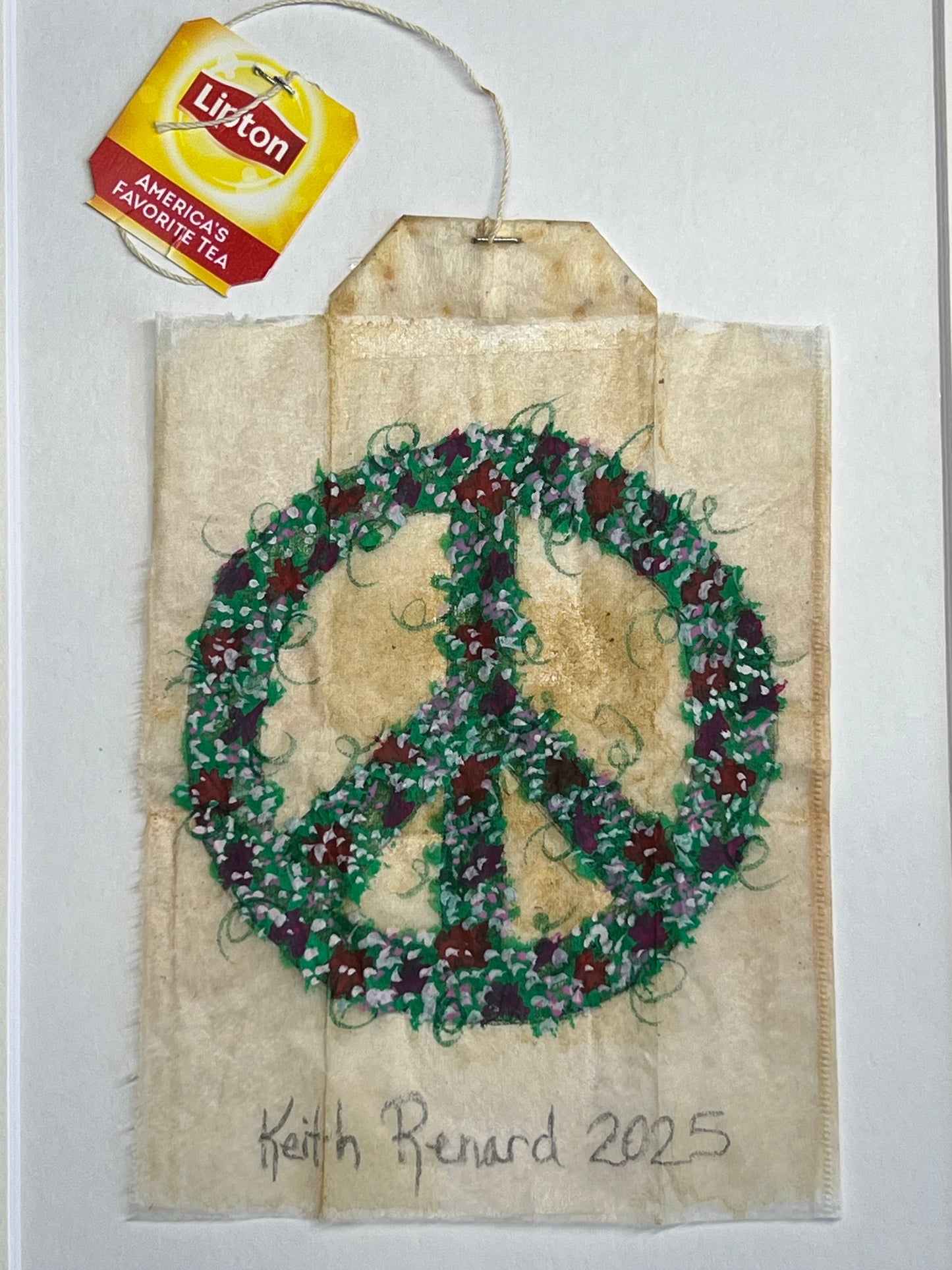 Peace sign burgundy flowers