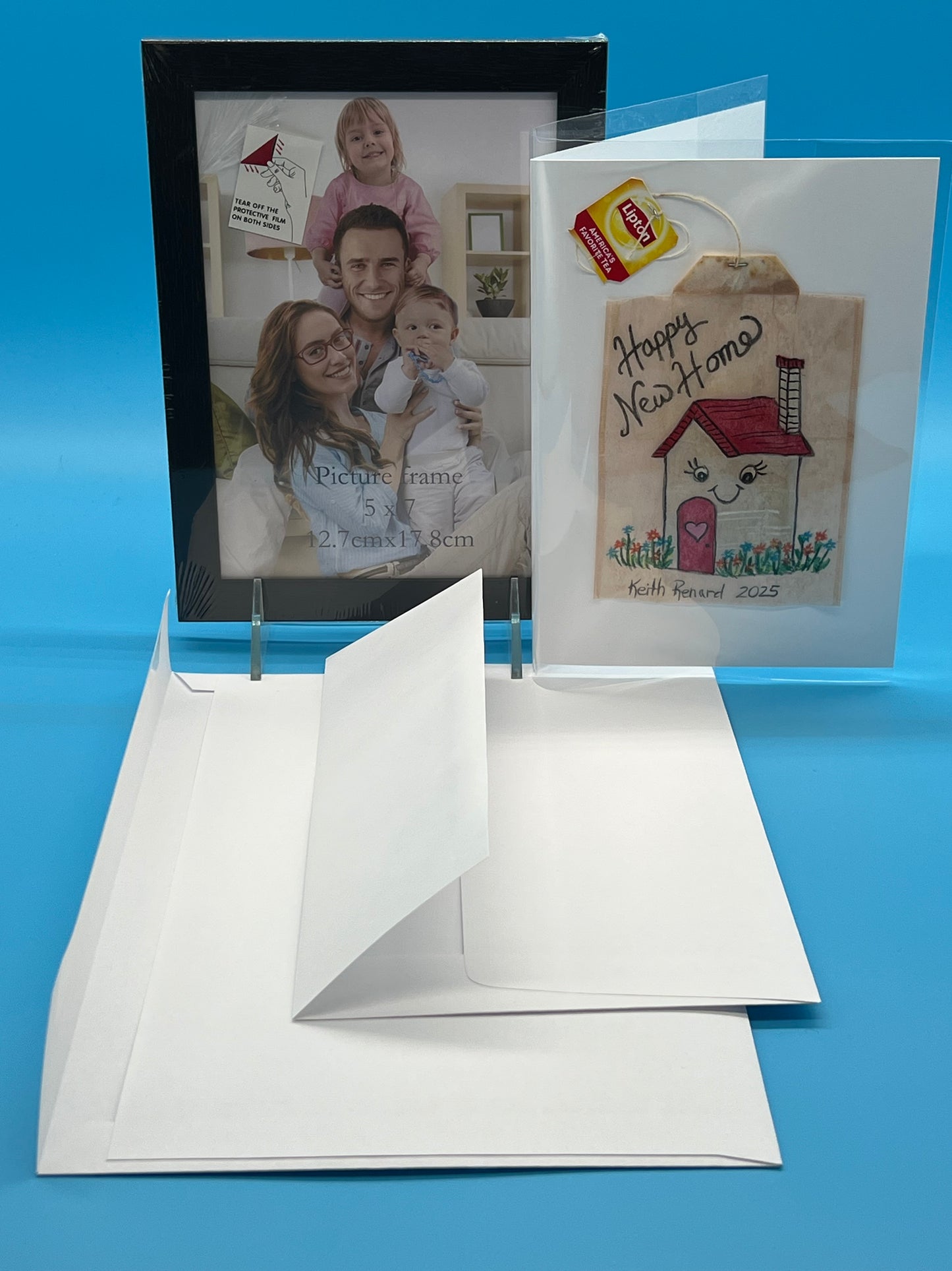 Teabag greeting card Happy New Home