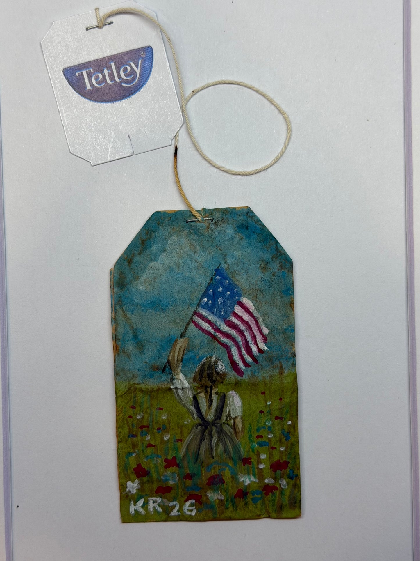 Mini Teabag Girl with American Flag