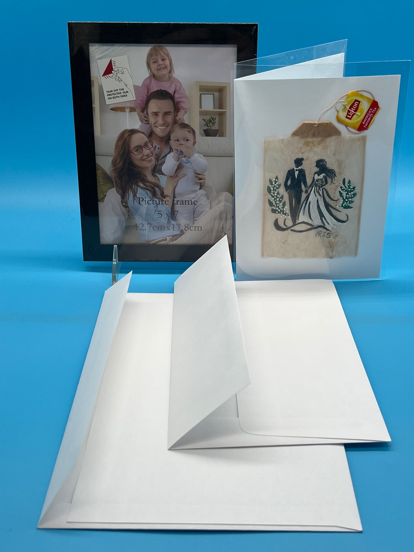 Teabag greeting card Bride and Groom
