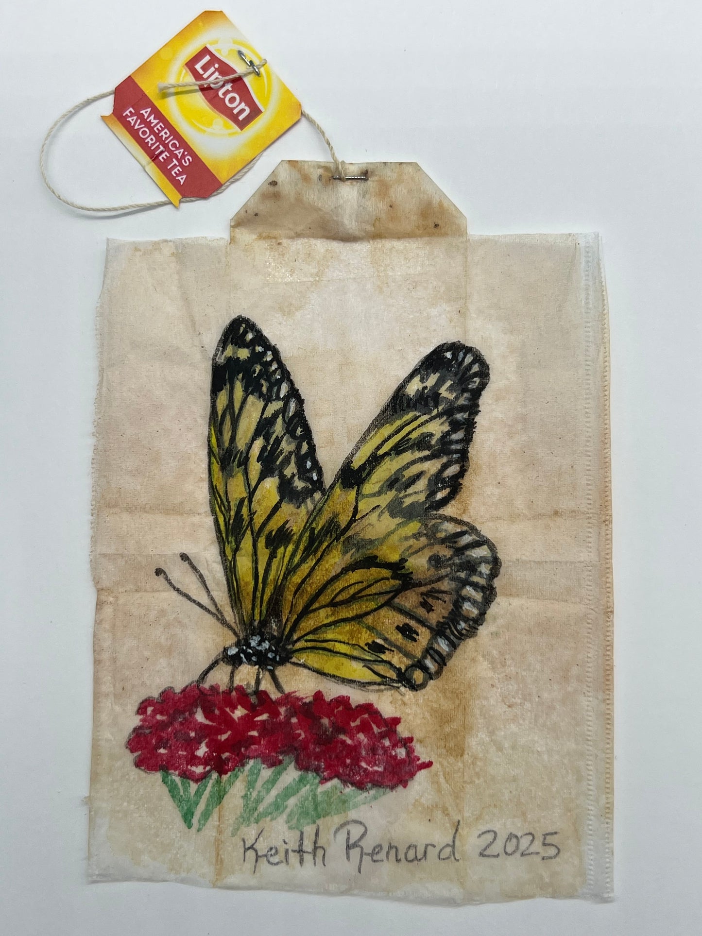 Teabag greeting card Butterfly