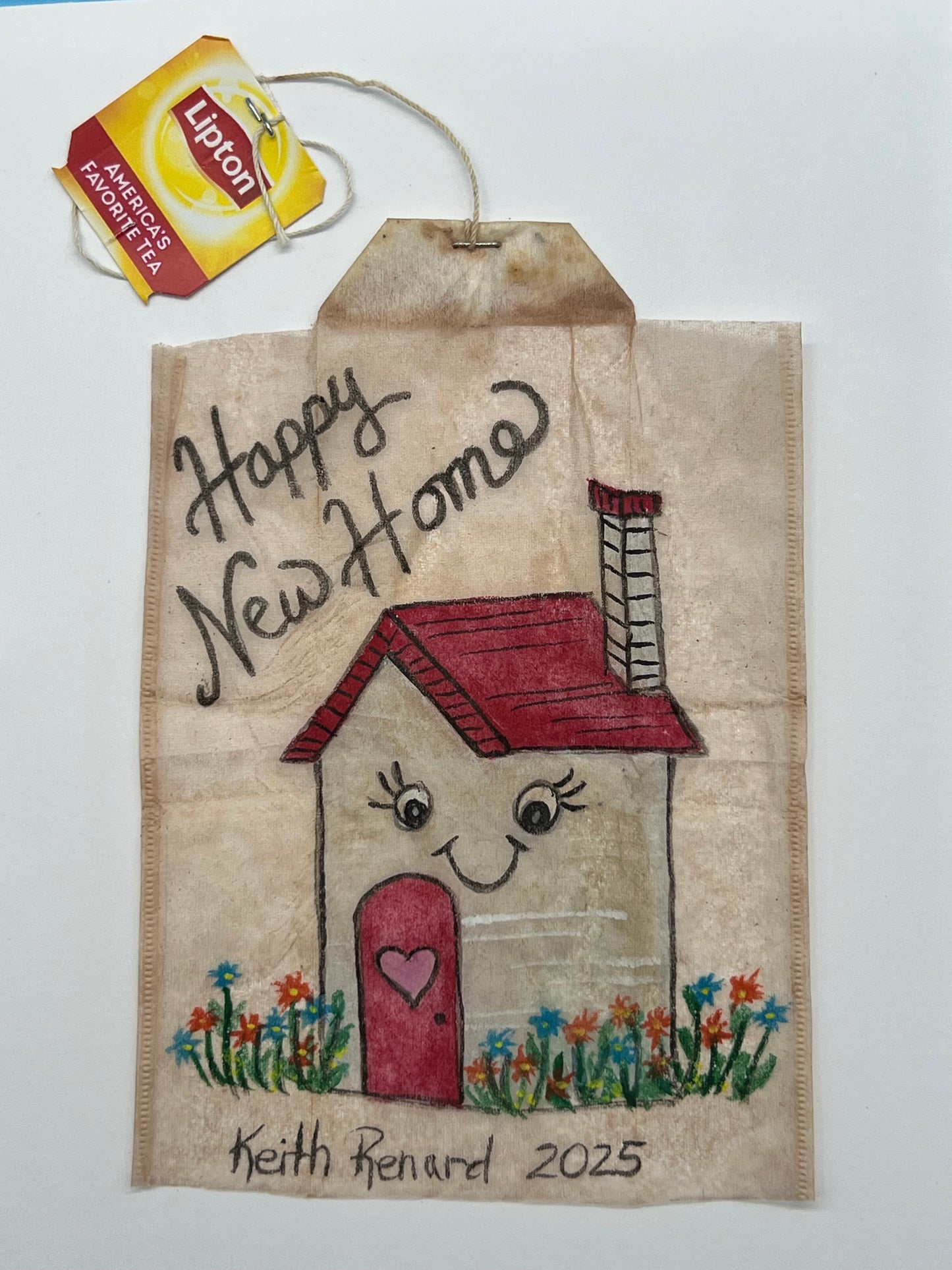 Teabag greeting card Happy New Home