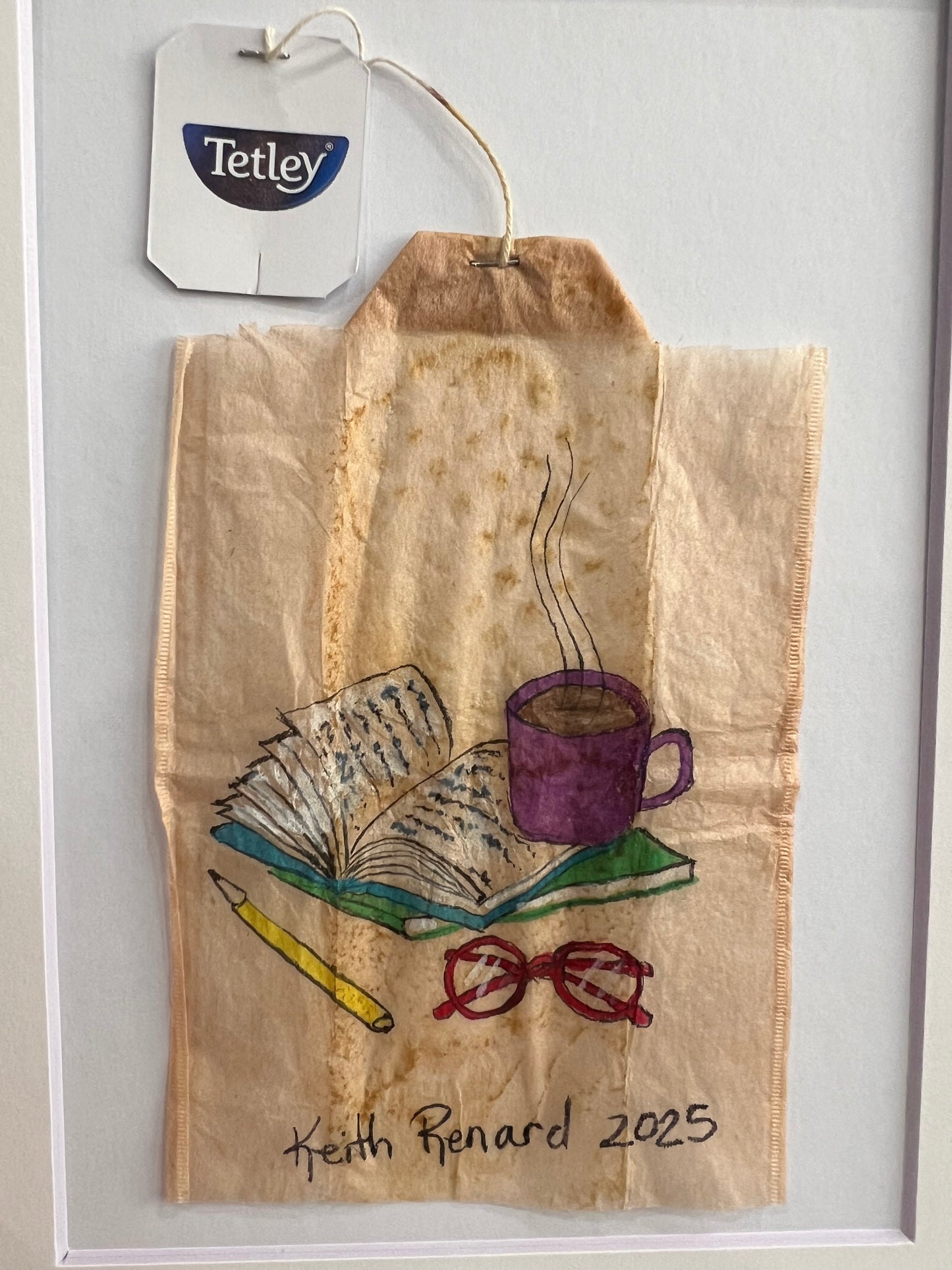 Reading, Mug, Glasses, Pencil