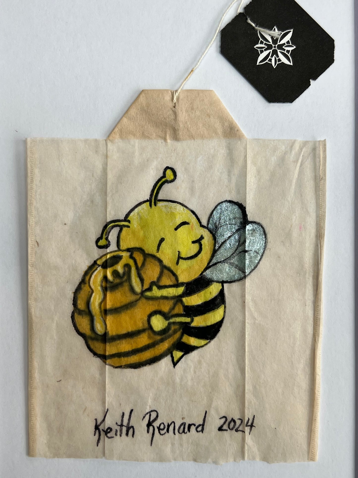 Happy Bee with Honey Hive