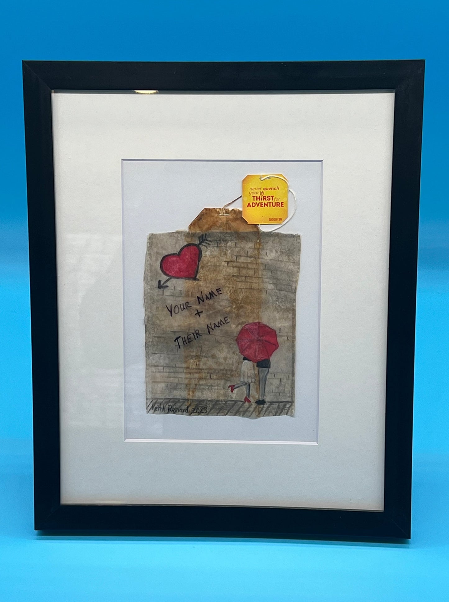 Custom Valentines Regular Size Teabag Made to Order
