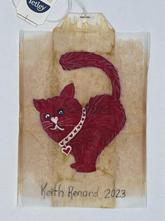 Red heart shaped cat