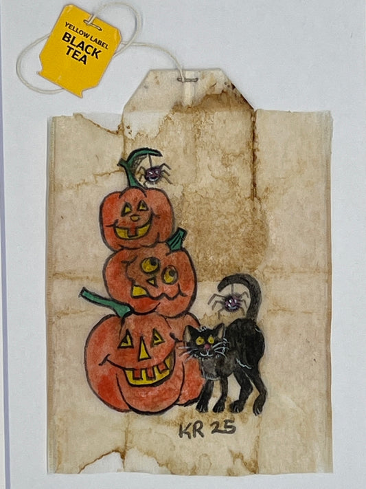 Halloween Pumpkins and Black Cat