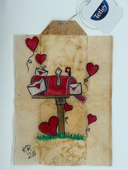 Teabag greeting card Valentine Mailbox
