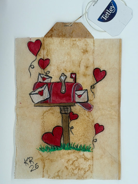 Teabag greeting card Valentine Mailbox