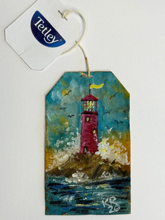 Mini Teabag Red Lighthouse