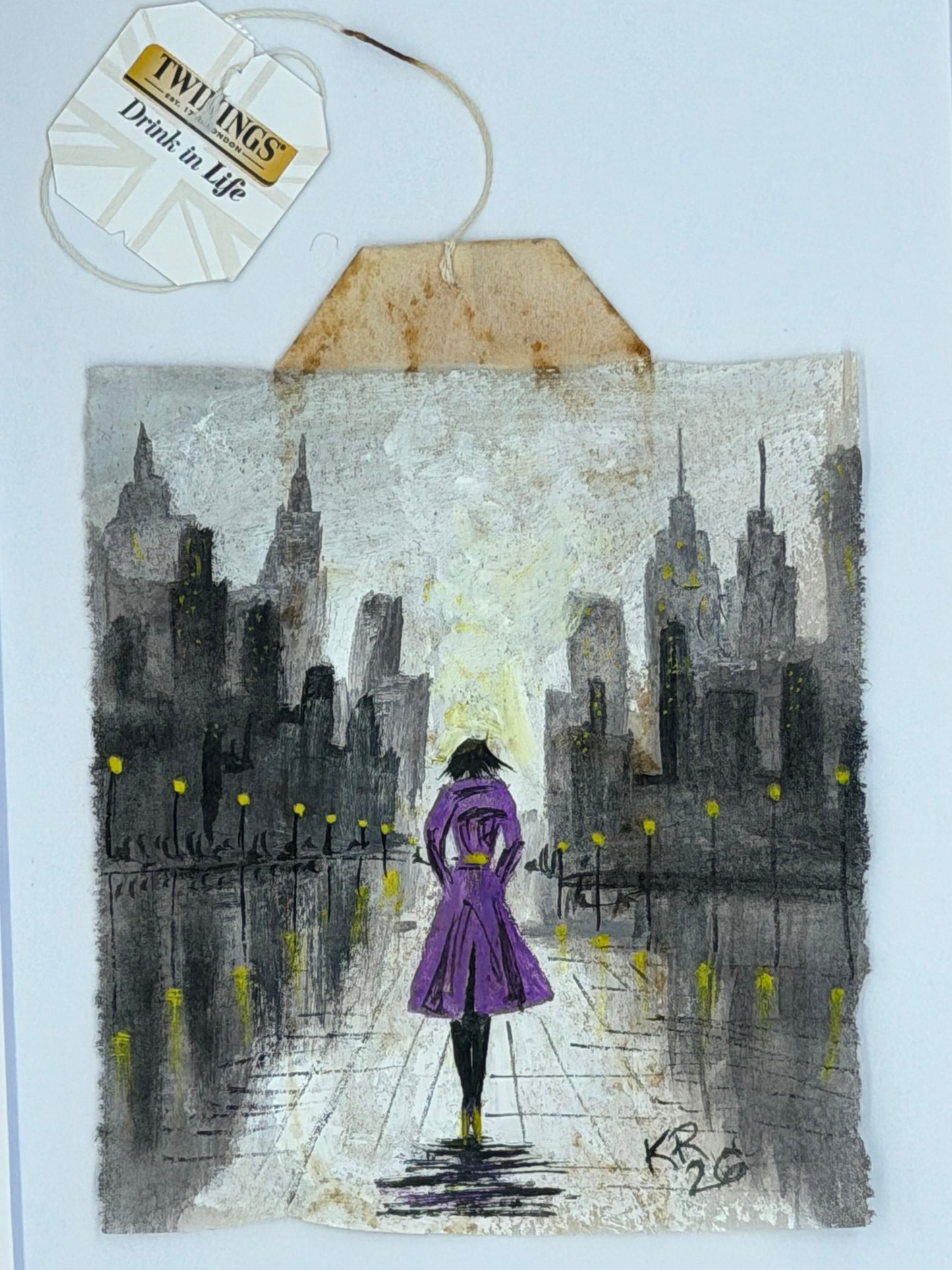 Painterly Woman in Purple dress