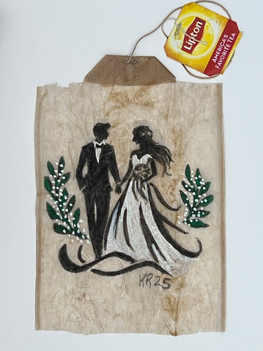 Teabag greeting card Bride and Groom