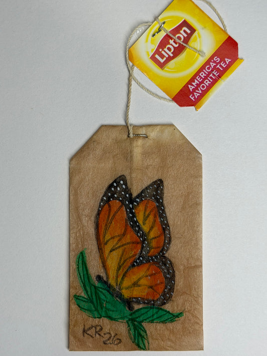 Mini Teabag Orange/Yellow Butterfly