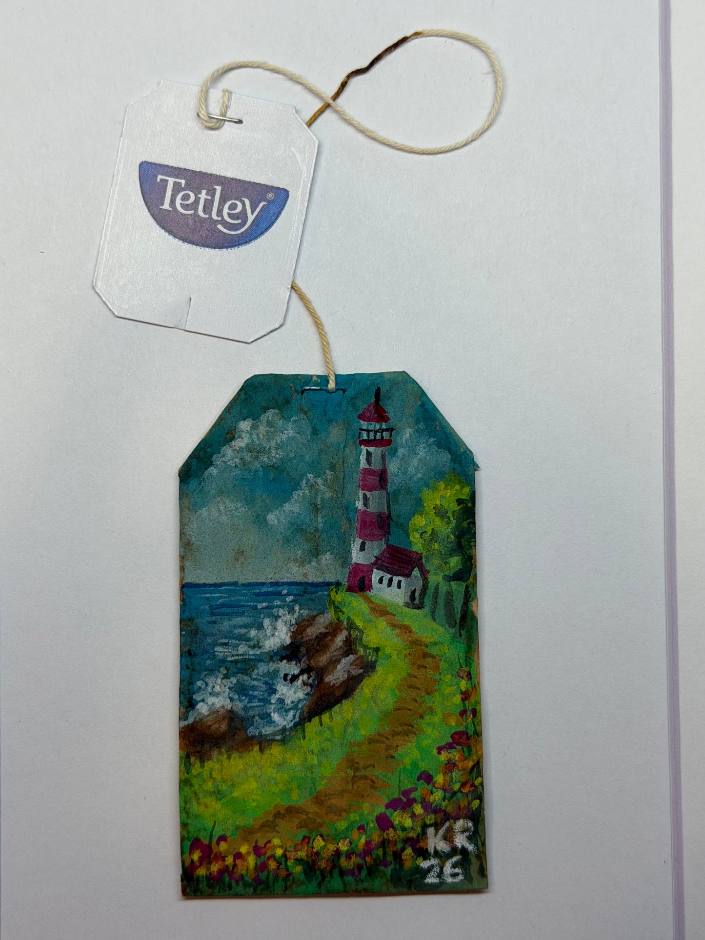 Mini Teabag Red and White Lighthouse