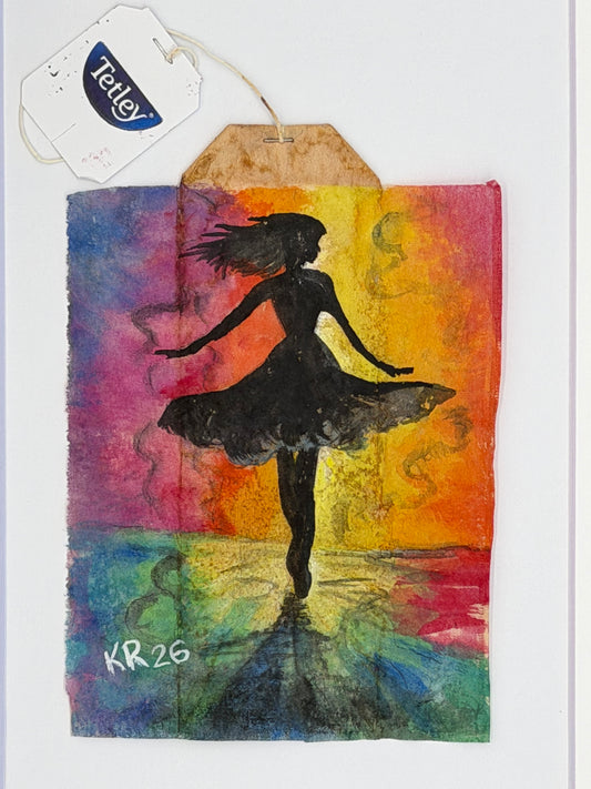 Painterly Dancing woman silhouette
