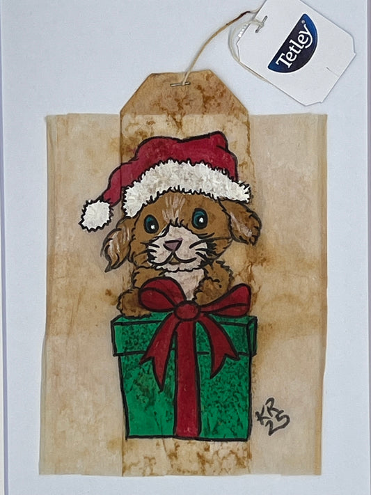 Christmas puppy in box