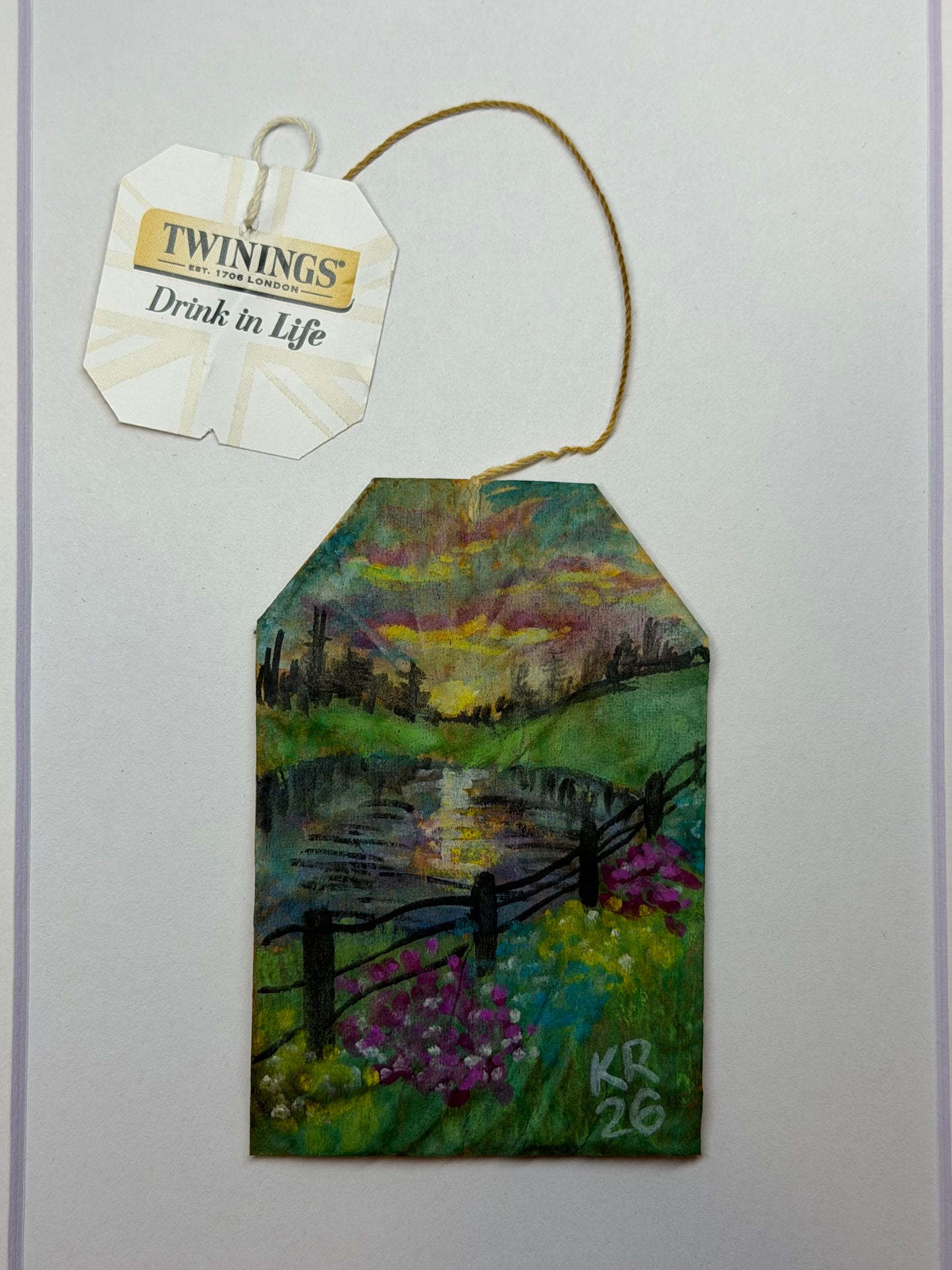 Mini Teabag Fence Pond Sunset