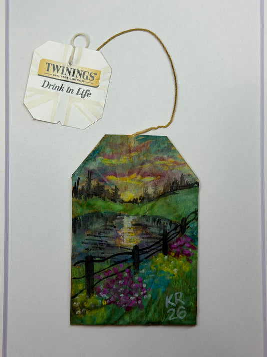 Mini Teabag Fence Pond Sunset