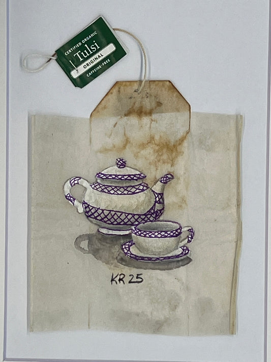 Teapot and Teacup Purple design