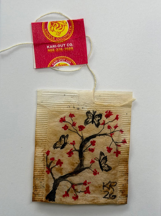 Mini Teabag Chinese Butterfly in tree
