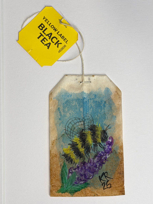 Mini Teabag Bee on a Purple flower