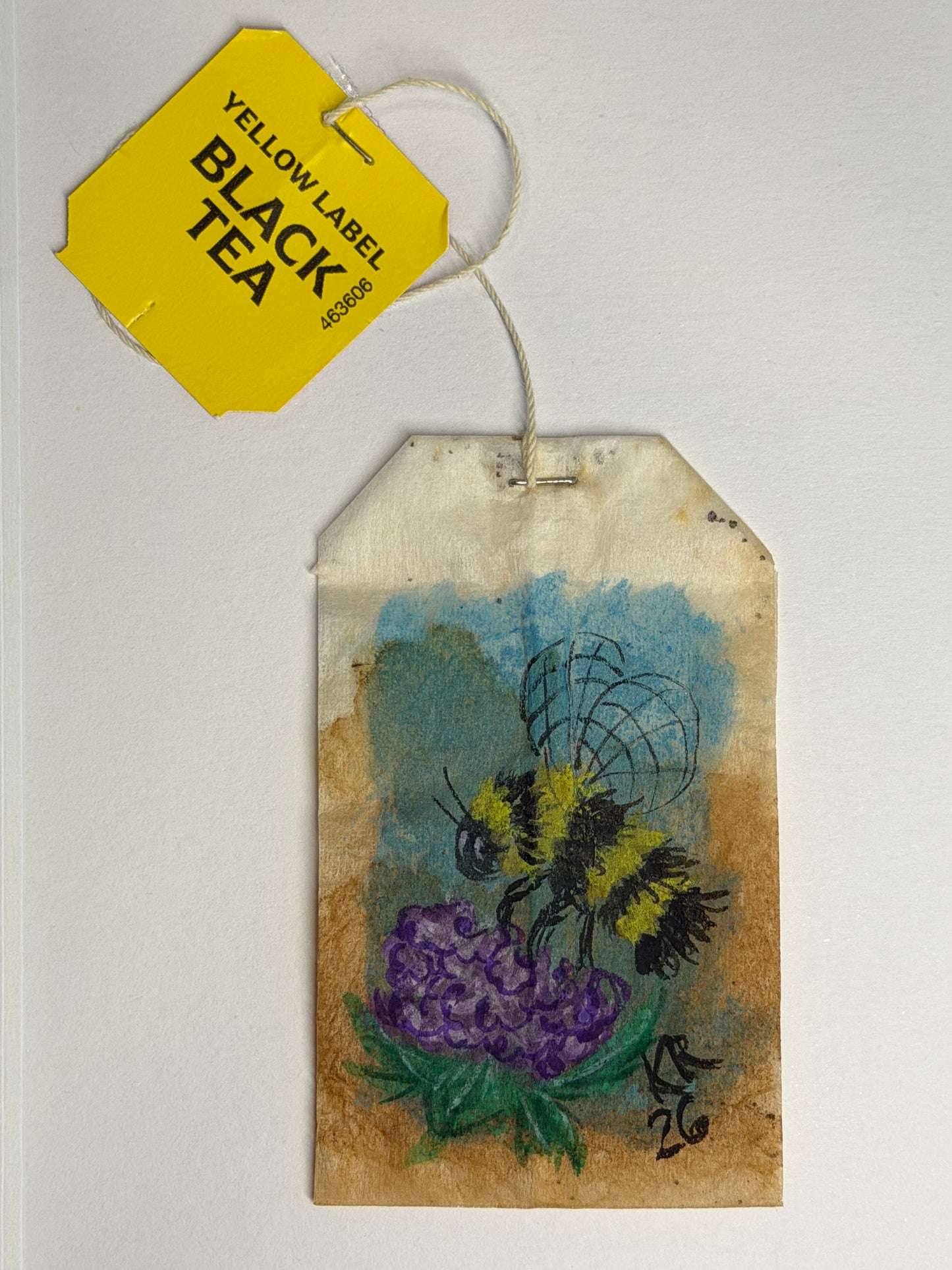 Mini Teabag Bee on a purple flower