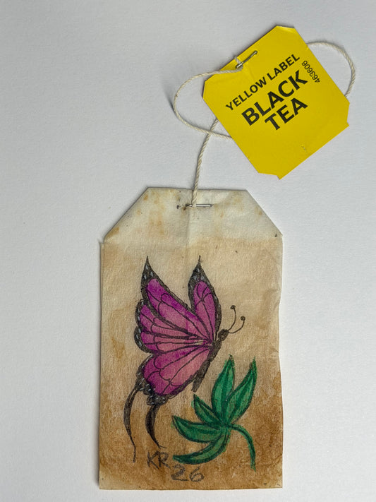 Mini Teabag Pink Butterfly