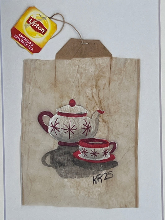 Teapot and Teacup Red design