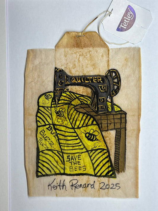 Sewing Machine Yellow Bee Quilt