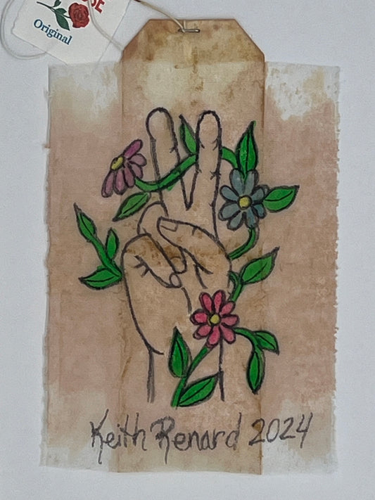 ASL sign with flowers