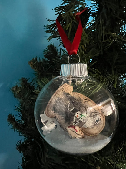 Limited Edition Snowman with Cardinal Mitten Ornament