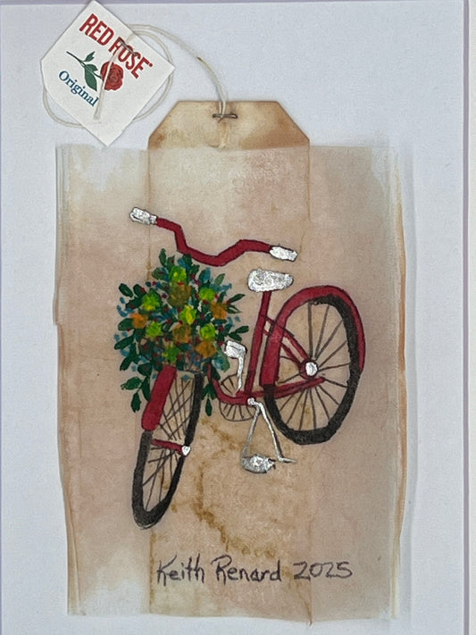 Red Bike with flowers