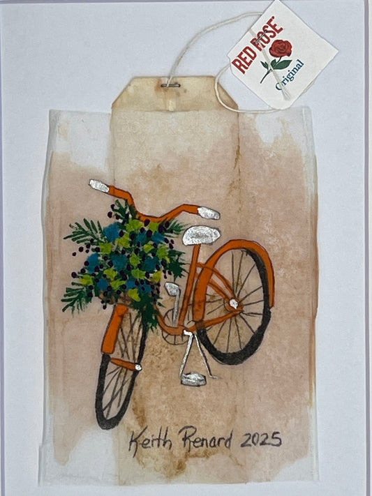 Orange Bike with flowers