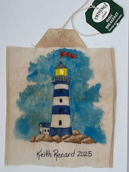 Blue and White Lighthouse