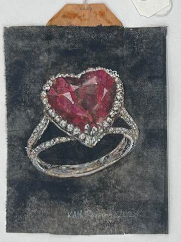 Heart ruby ring