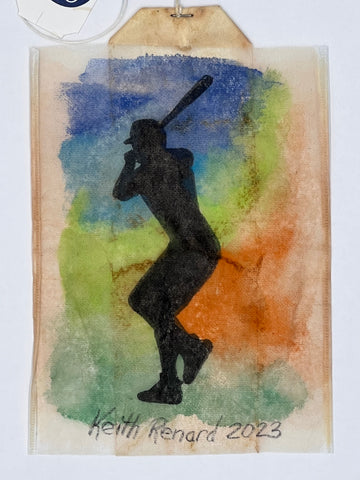 Baseball player with bat silhouette